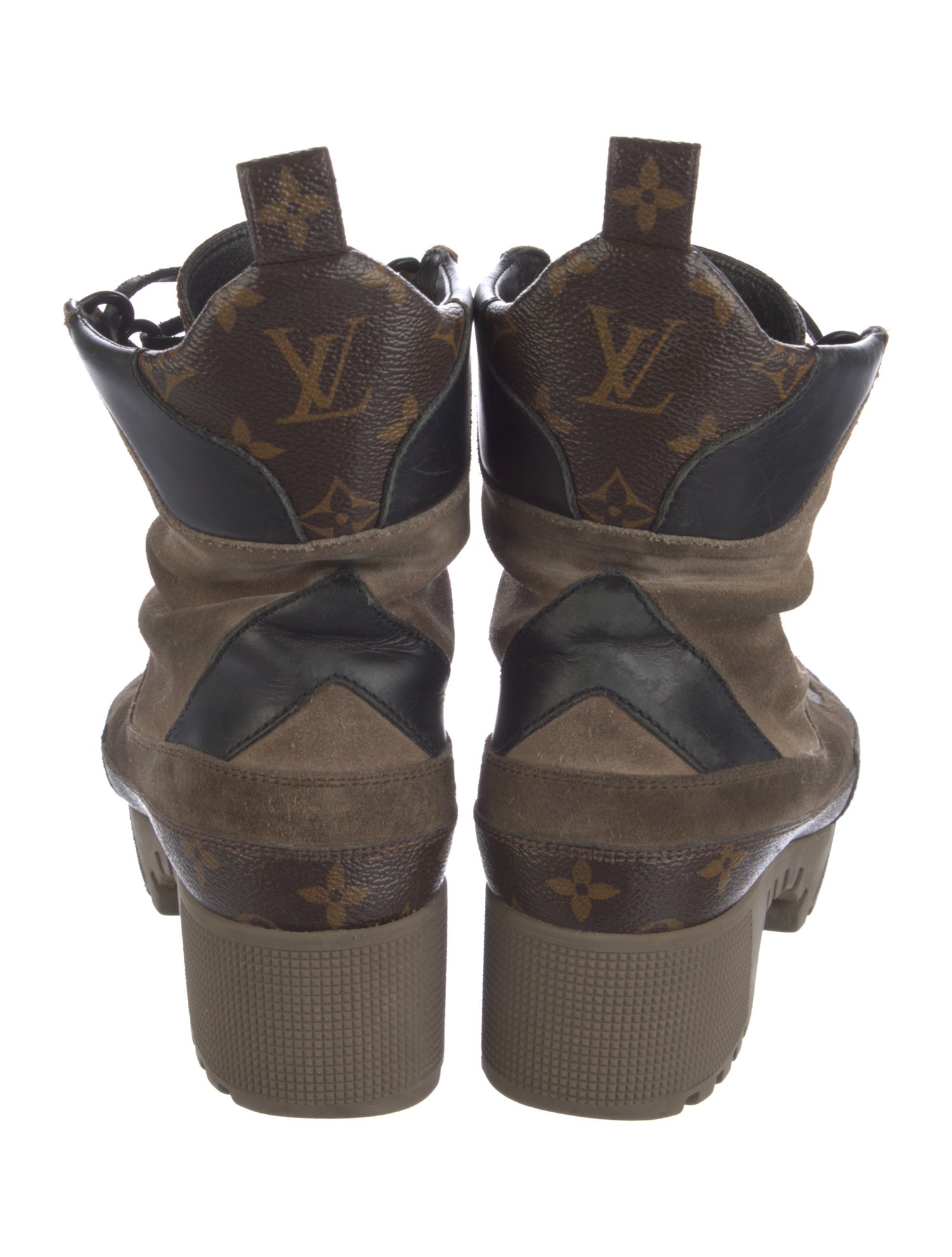 Louis Vuitton LV Monogram Suede Combat Boots